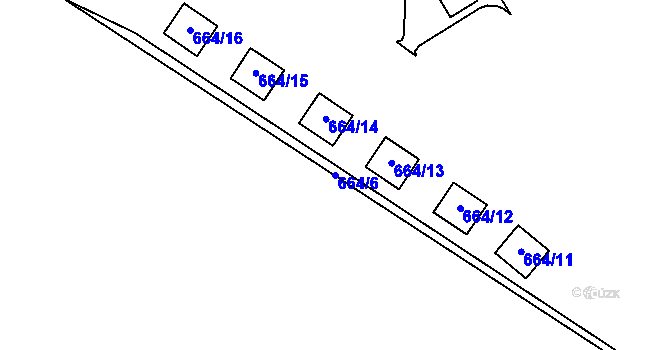 Parcela st. 664/6 v KÚ Zámek Žďár, Katastrální mapa