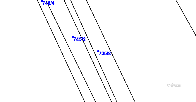 Parcela st. 735/8 v KÚ Zámek Žďár, Katastrální mapa