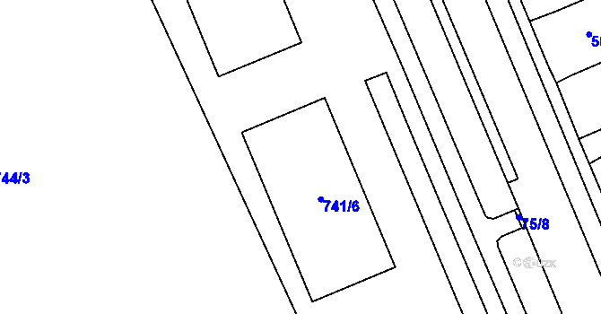 Parcela st. 741/7 v KÚ Zámek Žďár, Katastrální mapa