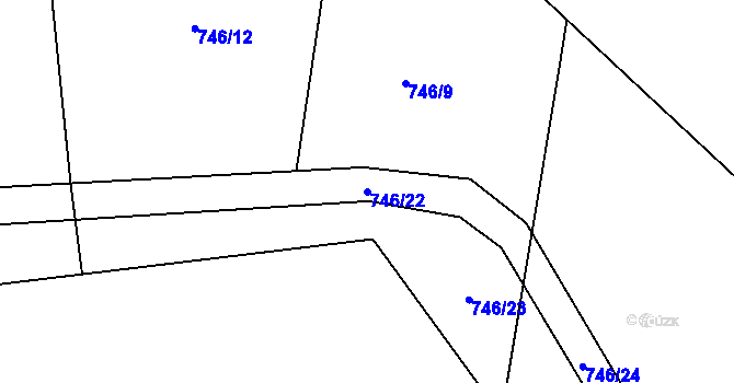 Parcela st. 746/22 v KÚ Zámek Žďár, Katastrální mapa