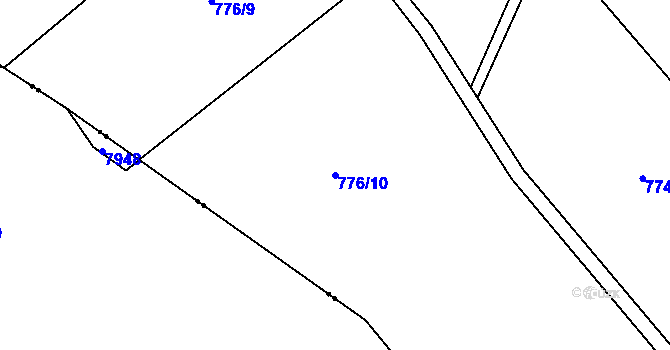 Parcela st. 776/10 v KÚ Zámek Žďár, Katastrální mapa