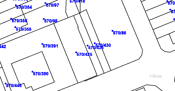 Parcela st. 570/426 v KÚ Zámek Žďár, Katastrální mapa