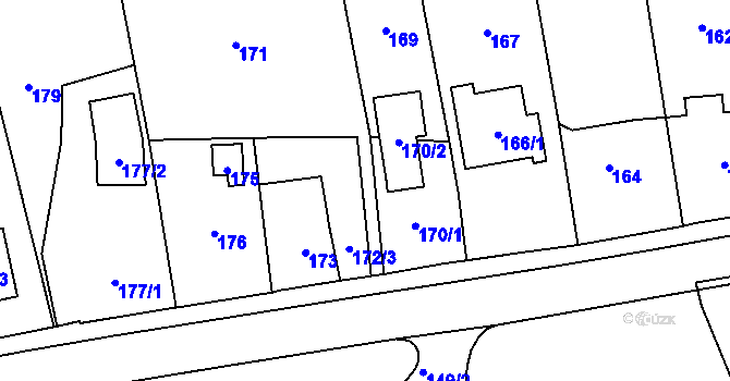 Parcela st. 172/4 v KÚ Zámek Žďár, Katastrální mapa