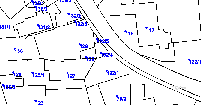 Parcela st. 132/4 v KÚ Zámek Žďár, Katastrální mapa