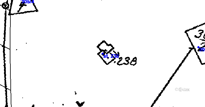 Parcela st. 238 v KÚ Žďárec, Katastrální mapa