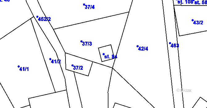 Parcela st. 84 v KÚ Žďárec u Seče, Katastrální mapa