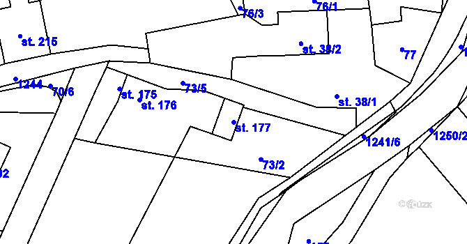 Parcela st. 177 v KÚ Žďárec u Skutče, Katastrální mapa