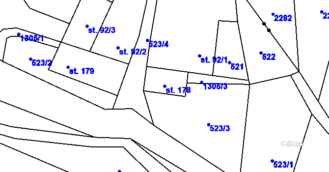 Parcela st. 178 v KÚ Žďárec u Skutče, Katastrální mapa