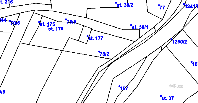 Parcela st. 73/2 v KÚ Žďárec u Skutče, Katastrální mapa
