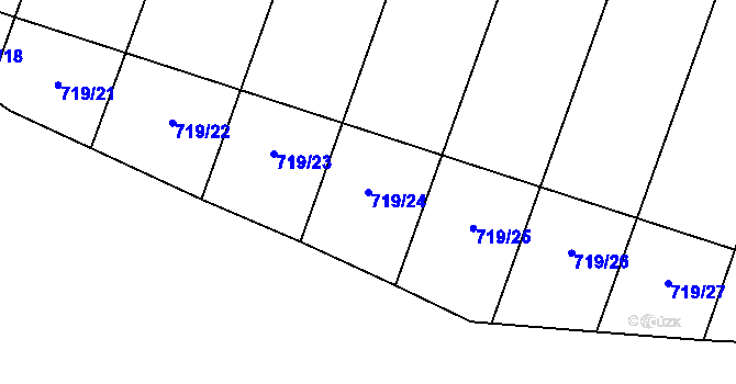 Parcela st. 719/24 v KÚ Žďárná, Katastrální mapa