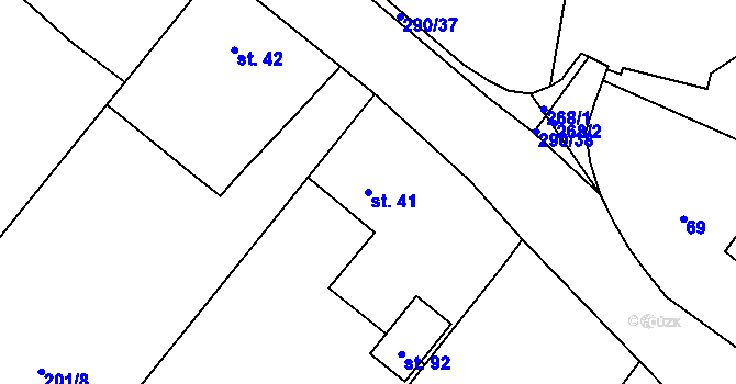 Parcela st. 41 v KÚ Smederov, Katastrální mapa