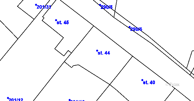 Parcela st. 44 v KÚ Smederov, Katastrální mapa