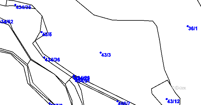 Parcela st. 43/3 v KÚ Smederov, Katastrální mapa