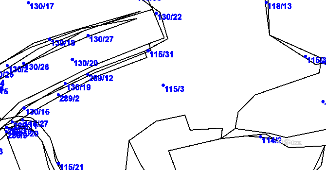 Parcela st. 115/3 v KÚ Smederov, Katastrální mapa