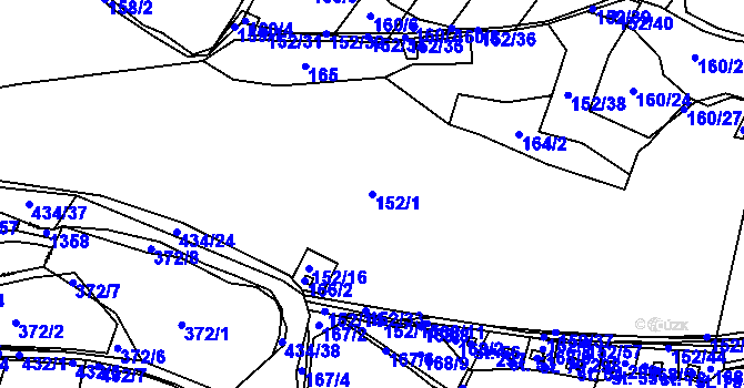 Parcela st. 152/1 v KÚ Smederov, Katastrální mapa