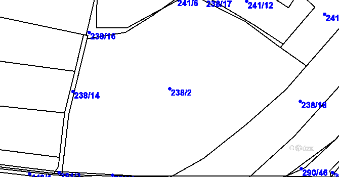 Parcela st. 238/2 v KÚ Smederov, Katastrální mapa
