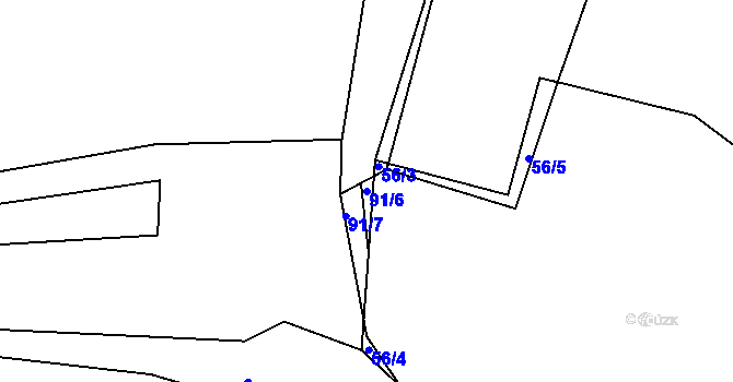 Parcela st. 91/6 v KÚ Smederov, Katastrální mapa