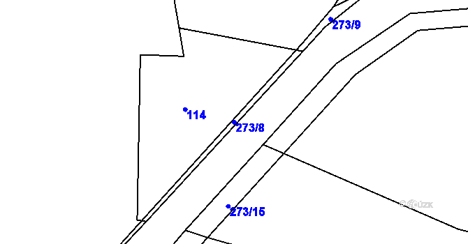 Parcela st. 273/8 v KÚ Smederov, Katastrální mapa