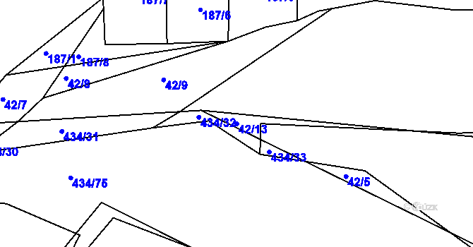 Parcela st. 42/13 v KÚ Smederov, Katastrální mapa