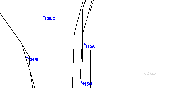 Parcela st. 115/6 v KÚ Smederov, Katastrální mapa