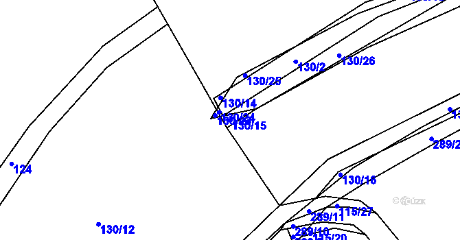 Parcela st. 130/15 v KÚ Smederov, Katastrální mapa