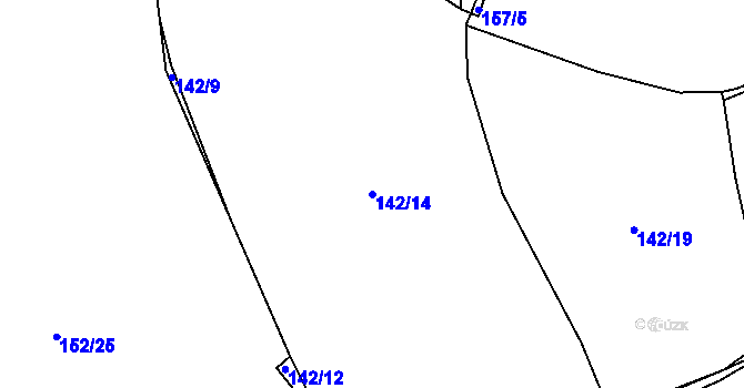 Parcela st. 142/14 v KÚ Smederov, Katastrální mapa