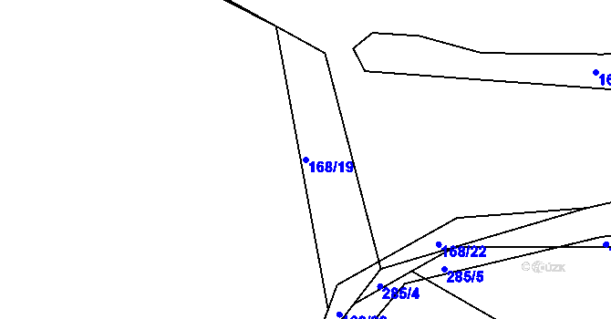 Parcela st. 168/19 v KÚ Smederov, Katastrální mapa