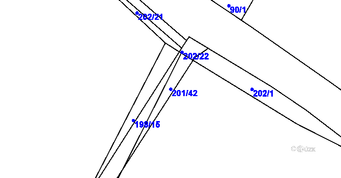 Parcela st. 201/42 v KÚ Smederov, Katastrální mapa