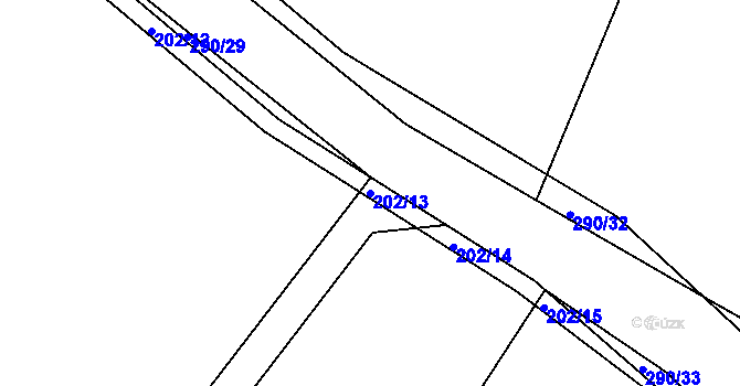 Parcela st. 202/13 v KÚ Smederov, Katastrální mapa