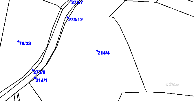 Parcela st. 214/4 v KÚ Smederov, Katastrální mapa
