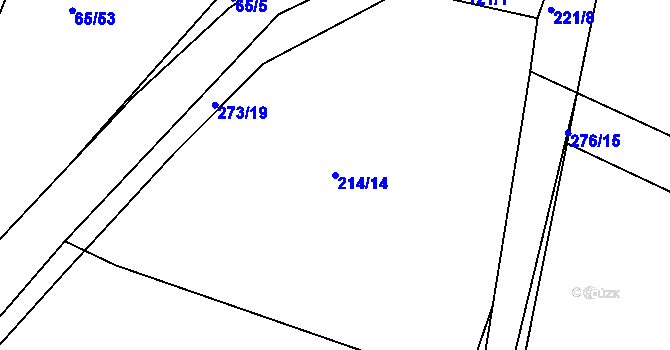 Parcela st. 214/14 v KÚ Smederov, Katastrální mapa