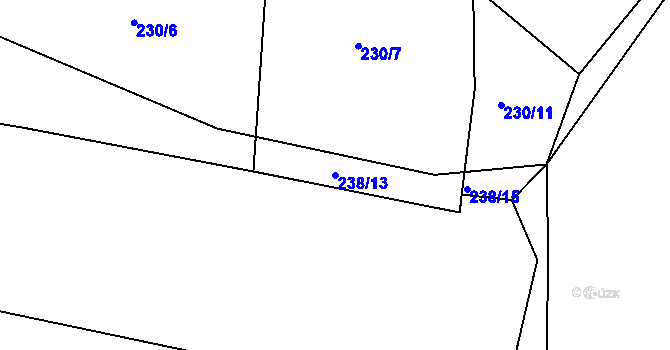 Parcela st. 238/13 v KÚ Smederov, Katastrální mapa