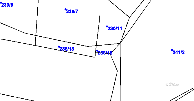 Parcela st. 238/15 v KÚ Smederov, Katastrální mapa