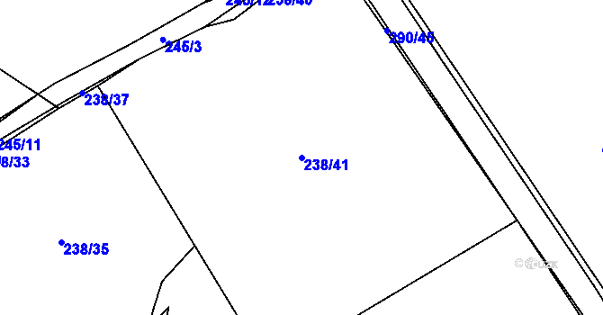 Parcela st. 238/41 v KÚ Smederov, Katastrální mapa