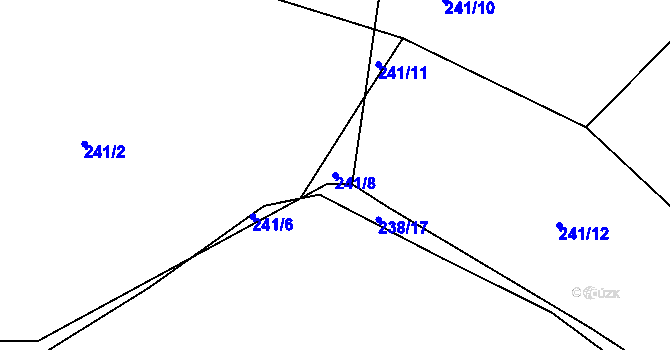 Parcela st. 241/8 v KÚ Smederov, Katastrální mapa