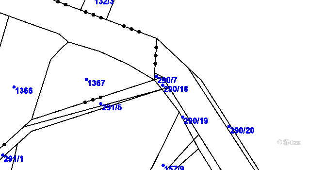 Parcela st. 290/18 v KÚ Smederov, Katastrální mapa