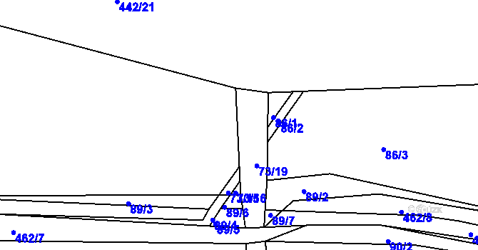 Parcela st. 73/13 v KÚ Žďár u Blovic, Katastrální mapa