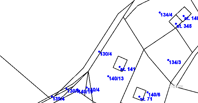 Parcela st. 130/4 v KÚ Žďár u Blovic, Katastrální mapa