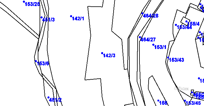 Parcela st. 142/3 v KÚ Žďár u Blovic, Katastrální mapa