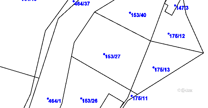 Parcela st. 153/27 v KÚ Žďár u Blovic, Katastrální mapa