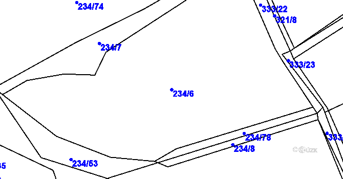 Parcela st. 234/6 v KÚ Žďár u Blovic, Katastrální mapa
