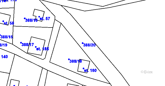 Parcela st. 388/20 v KÚ Žďár u Blovic, Katastrální mapa