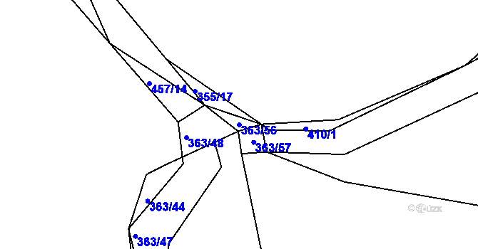 Parcela st. 363/56 v KÚ Žďár u Blovic, Katastrální mapa