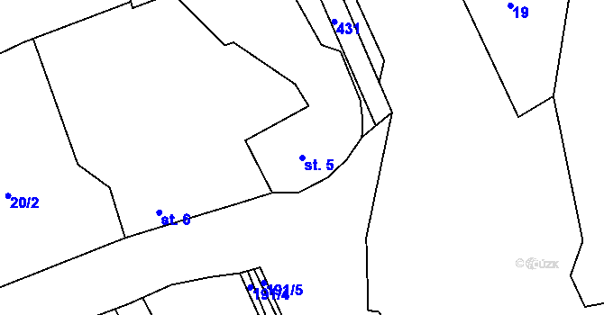 Parcela st. 5 v KÚ Ždírec u Blovic, Katastrální mapa
