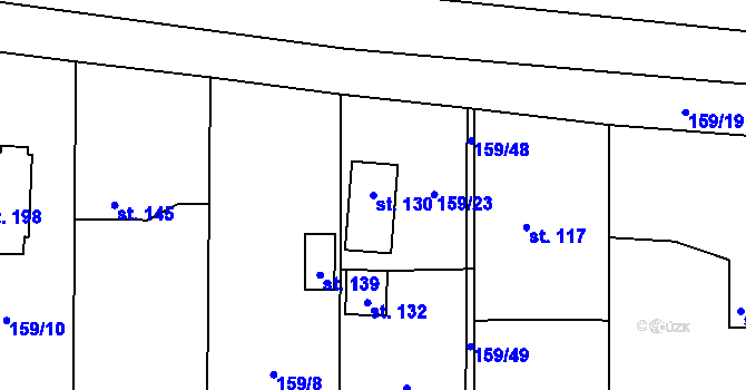 Parcela st. 130 v KÚ Ždírec u Blovic, Katastrální mapa