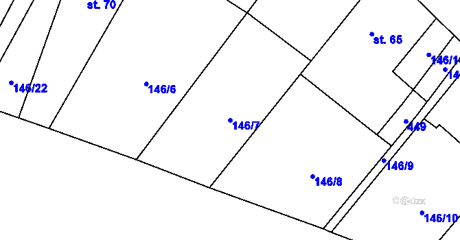 Parcela st. 146/7 v KÚ Ždírec u Blovic, Katastrální mapa