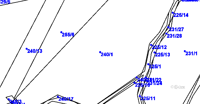 Parcela st. 240/1 v KÚ Ždírec u Blovic, Katastrální mapa