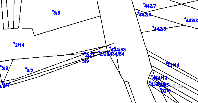 Parcela st. 2/28 v KÚ Ždírec u Blovic, Katastrální mapa