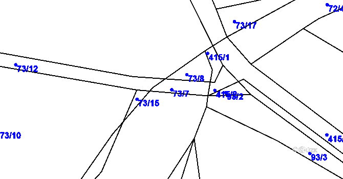 Parcela st. 73/7 v KÚ Ždírec u Blovic, Katastrální mapa
