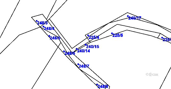 Parcela st. 240/15 v KÚ Ždírec u Blovic, Katastrální mapa